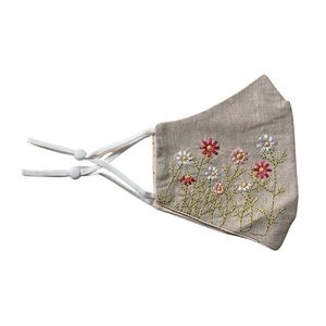 Adjustable handmade embroidered face mask 🌼